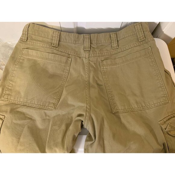 Wrangler Cargo Men’s 36 x 32 Pants Pockets Straight Leg Khaki Beige‎ - Picture 1 of 6